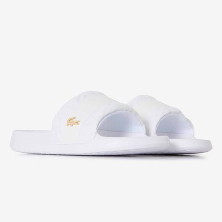 LACOSTE SERVE SLIDE HYBRID MONOGRAM BLANC HOMME