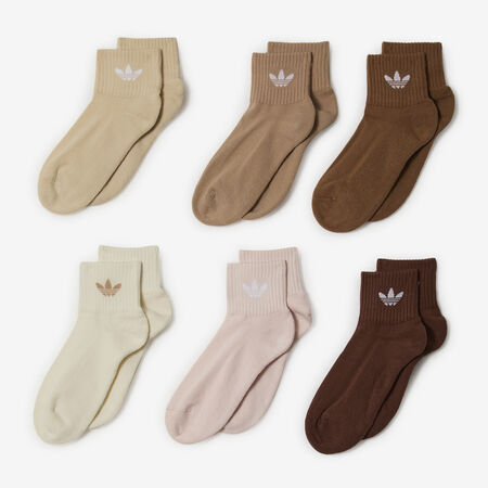 ADIDAS ORIGINALS CHAUSSETTES X6 QUARTER TREFOIL BEIGE/MARRON HOMME