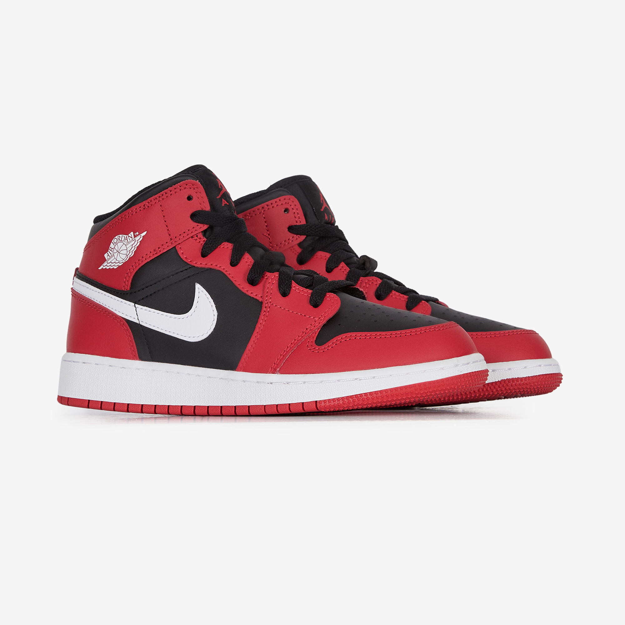 JORDAN AIR JORDAN 1 MID NOIR ROUGE SNEAKERS ENFANT Courir.be