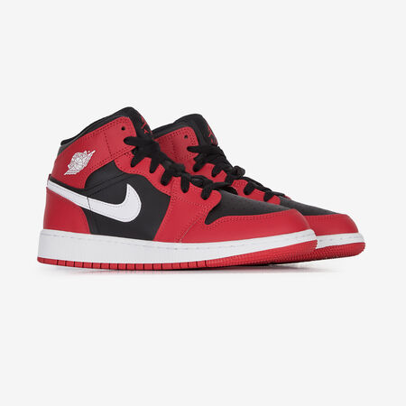 JORDAN air jordan 1 AIR JORDAN 1 MID ZWART/ROOD JUNIOR