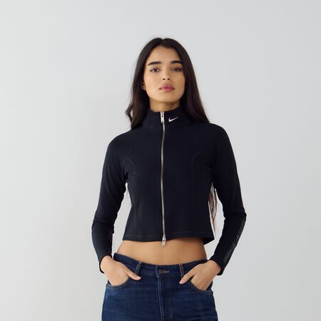 NIKE TOP FULL-ZIP GLS ZWART DAMES