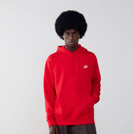 NIKE HOODIE CLUB SMALL LOGO ROUGE HOMME