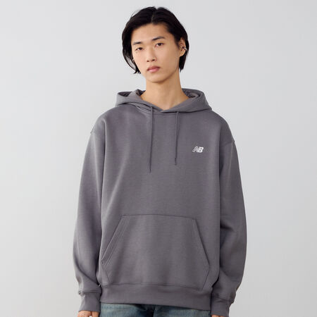 NEW BALANCE HOODIE SMALL LOGO GRIS HOMME