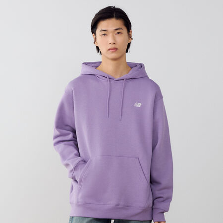 NEW BALANCE HOODIE SMALL LOGO VIOLET/BLANC HEREN