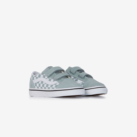VANS old skool OLD SKOOL V CHECKERBOARD BLEU CIEL BÉBÉ