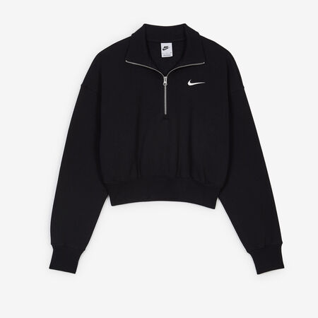 NIKE SWEAT CROP ZIP STYLE NOIR FEMME