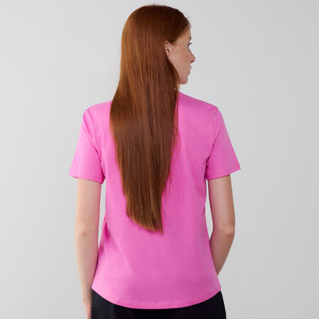 NIKE TEE SHIRT BIG SWOOSH ESSENTIAL ROSE/BLANC DAMES