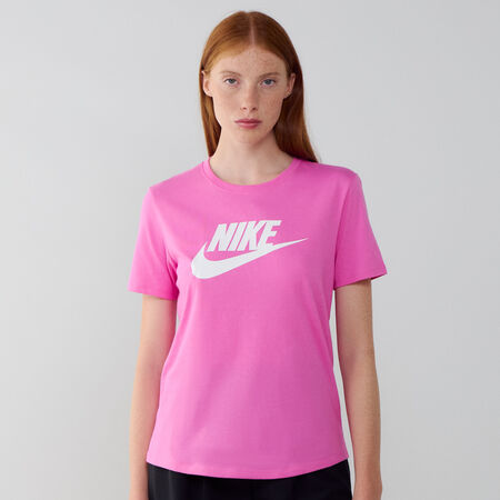 NIKE TEE SHIRT BIG SWOOSH ESSENTIAL ROSE/BLANC DAMES