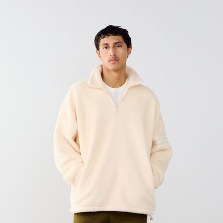 ADIDAS ORIGINALS SWEAT CREW POLAR FLEECE HZ BEIGE/BLANC HOMME