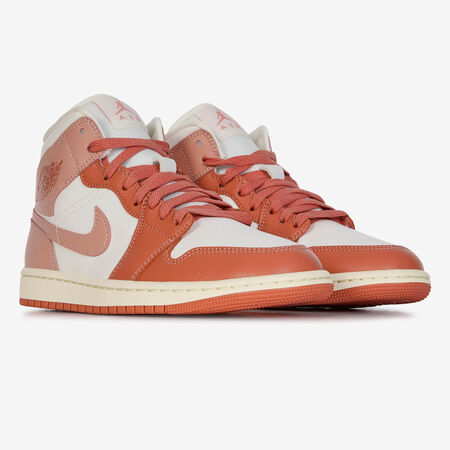 JORDAN AIR JORDAN 1 MID BLANC/ROUGE DAMES