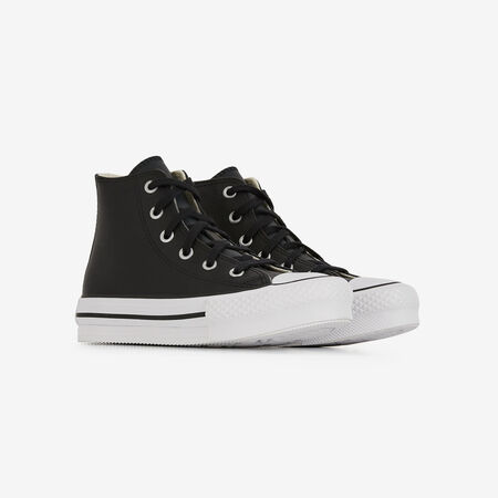 CONVERSE chuck taylor all star CHUCK TAYLOR ALL STAR EVA LIFT HI LEATHE NOIR/BLANC CADET