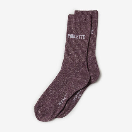FELI CHAUSSETTES CREW POULETTE GLITTER VIOLET DAMES