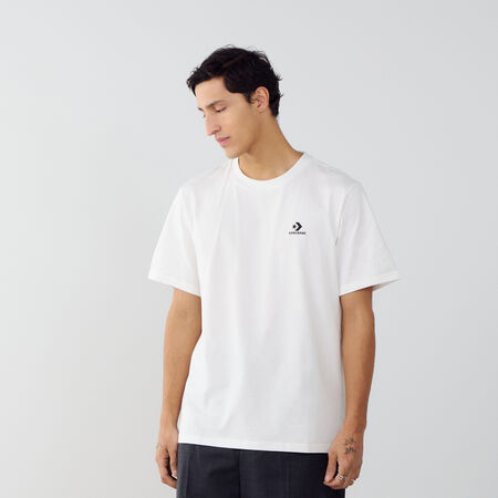 CONVERSE TEE SHIRT STAR CHEVRON EMBROIDERED BLANC/NOIR HOMME
