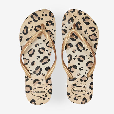 HAVAIANAS SLIM ANIMALS OR/NOIR DAMES