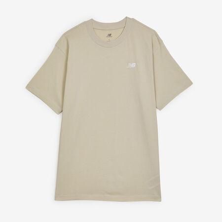 NEW BALANCE TEE SHIRT SMALL LOGO ESSENTIALS BEIGE/BLANC HEREN
