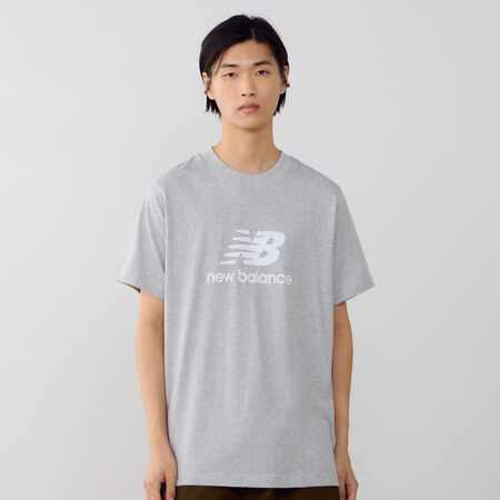NEW BALANCE TEE SHIRT BIG LOGO GRIS/BLANC HEREN