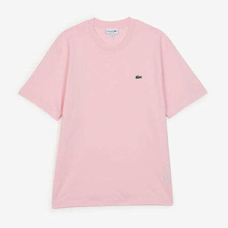 LACOSTE TEE SHIRT CLASSIC SMALL LOGO ROSE/VERT HEREN
