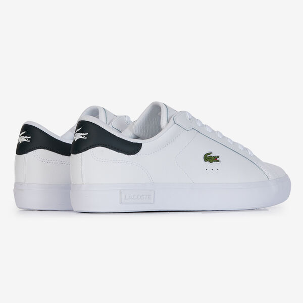 LACOSTE POWERCOURT BLANC/VERT SNEAKERS HOMME