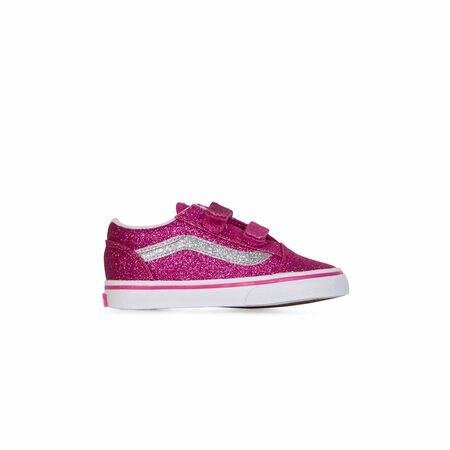 VANS old skool OLD SKOOL V GLITTER ROSE/BLANC BABY