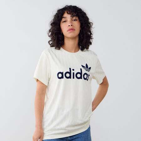 ADIDAS ORIGINALS TEE SHIRT LOGO WIT/MARINEBLAUW DAMES
