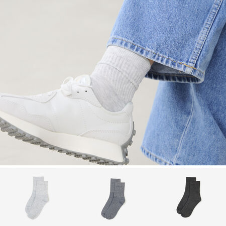 COURIR PACK CHAUSSETTES X3 MID CREW GRIS MIXTE