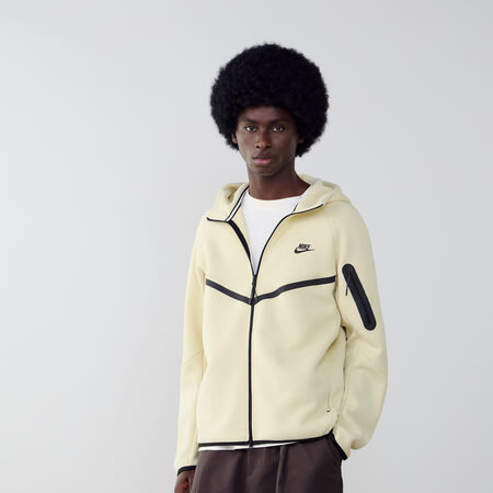 NIKE JACKET TECH FLEECE FZ BEIGE/NOIR HOMME