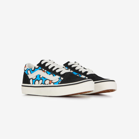 VANS OLD SKOOL FLOWERS NOIR/BLEU CADET