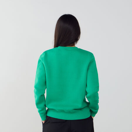 NIKE SWEAT CREW CLUB CENTERED LOGO VERT/BLANC FEMME