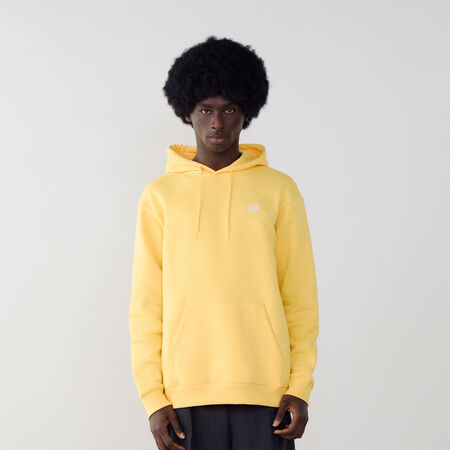 NEW BALANCE HOODIE SMALL LOGO GEEL/WIT HEREN