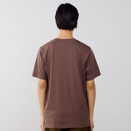 NEW BALANCE TEE SHIRT OVAL LOGO MARRON/BEIGE HEREN