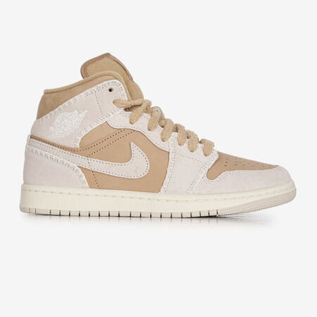 JORDAN AIR JORDAN 1 MID FUR MARRON/BEIGE DAMES