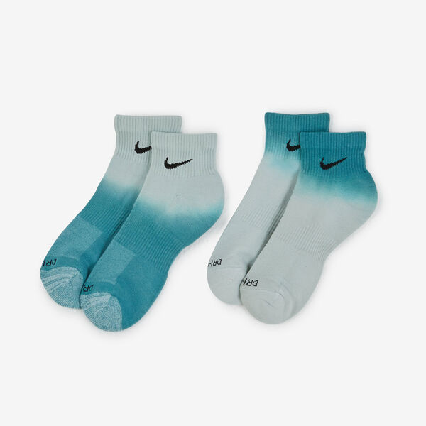 NIKE CHAUSSETTES X2 ANKLE TIE DYE EVERYDAY VERT/MULTICOLORE - CHAUSSETTE  HOMME