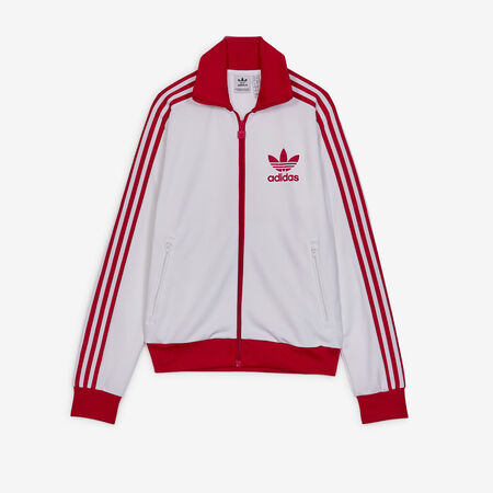 ADIDAS ORIGINALS JACKET FZ ADICOLOR CLASSICS BLANC/ROUGE FEMME