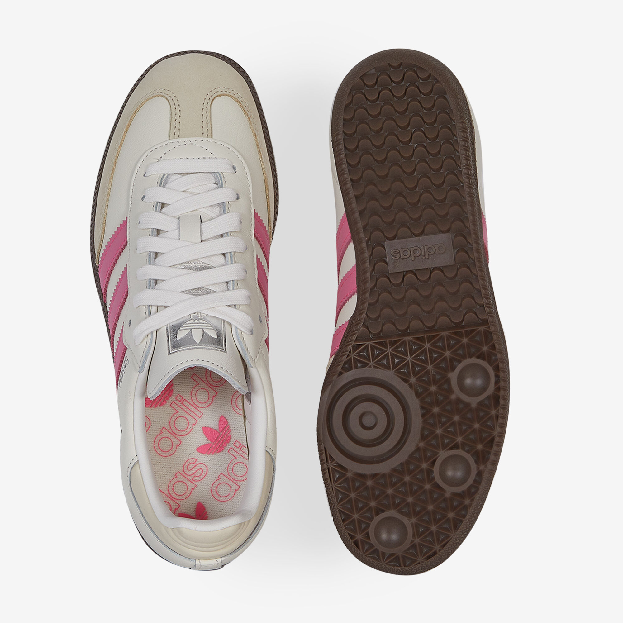 Adidas wit met roze strepen discount