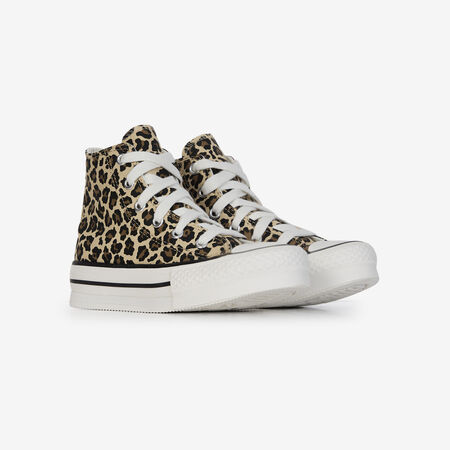 CONVERSE CHUCK TAYLOR ALL STAR EVA LIFT HI LEOPAR BEIGE/MARRON CADET