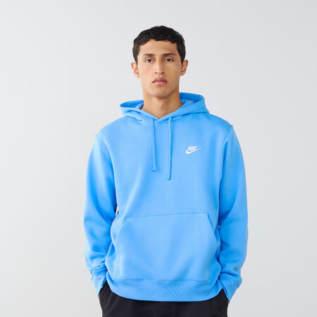 NIKE HOODIE CLUB SMALL LOGO BLEU/BLANC HOMME