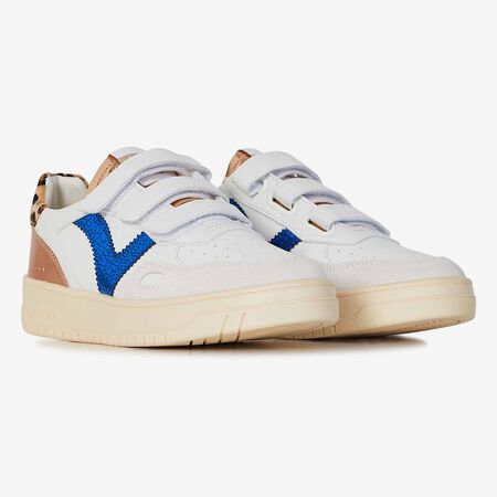 VICTORIA SEUL VELCRO BLANC/BLEU FEMME
