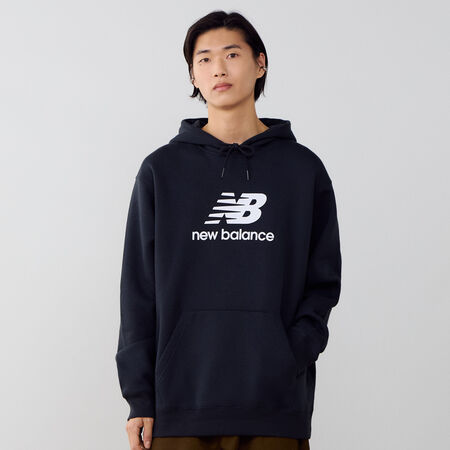 NEW BALANCE HOODIE BIG LOGO NOIR/BLANC HOMME