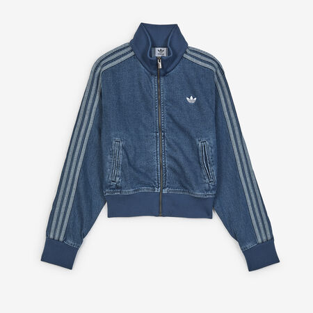 ADIDAS ORIGINALS JACKET FZ ADICOLOR DENIM BLAUW/WIT DAMES