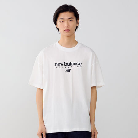 NEW BALANCE TEE SHIRT LINEAR GRAPHIC BLANC HOMME