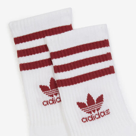 ADIDAS ORIGINALS CHAUSSETTES X3 MID CUT CREW TREFOIL BLANC/BORDEAUX HOMME