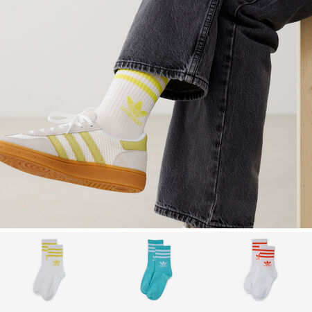 ADIDAS ORIGINALS CHAUSSETTES X3 MID CUT CREW TREFOIL WIT/BLAUW HEREN