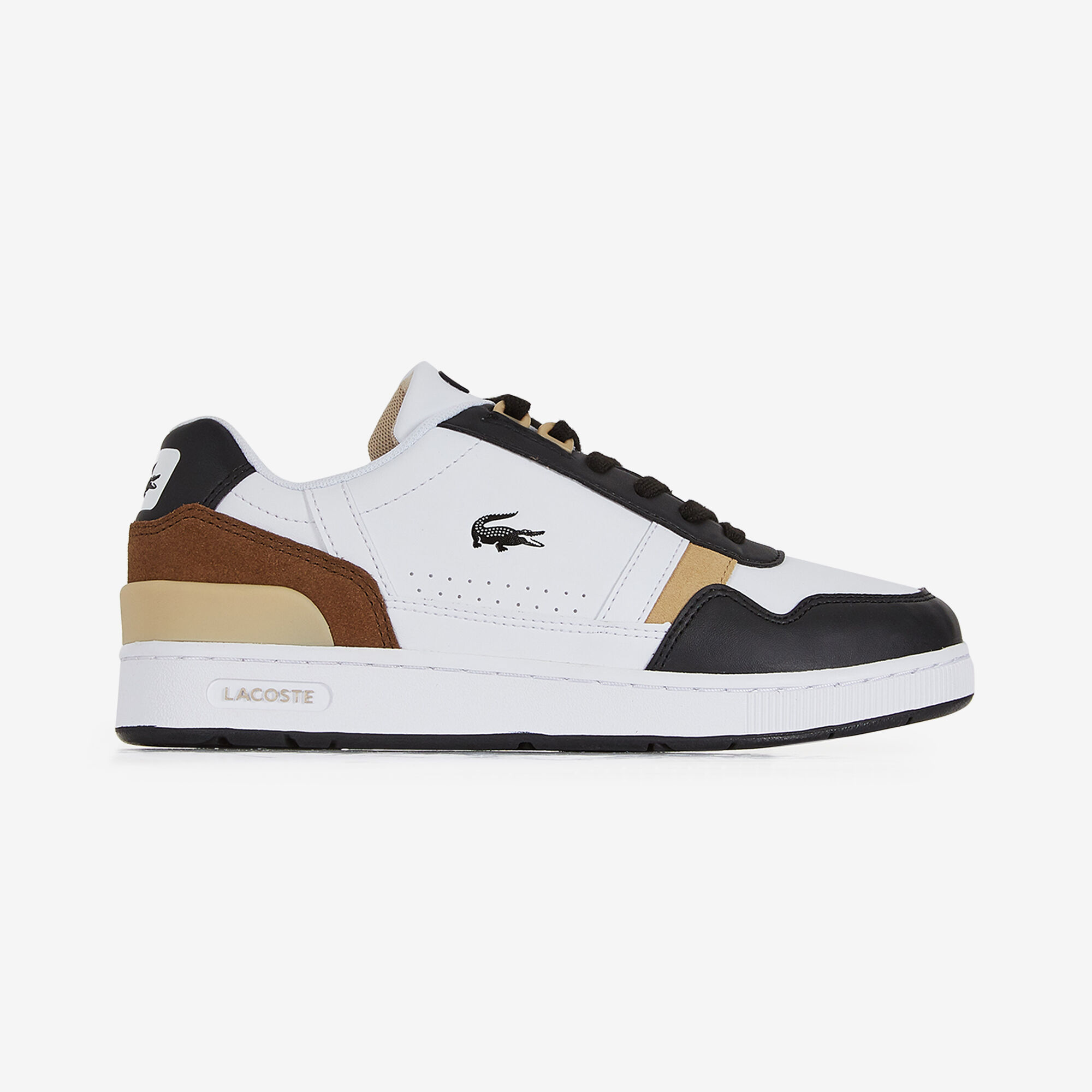 LACOSTE T CLIP MOCHA BLANC NOIR SNEAKERS ENFANT Courir.be