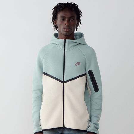 NIKE JACKET TECH FLEECE FZ BLEU/BEIGE HEREN