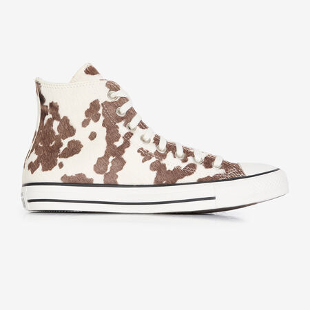 CONVERSE chuck taylor all star CTAS HI PONY HAIR VACHE BLANC/NOIR DAMES