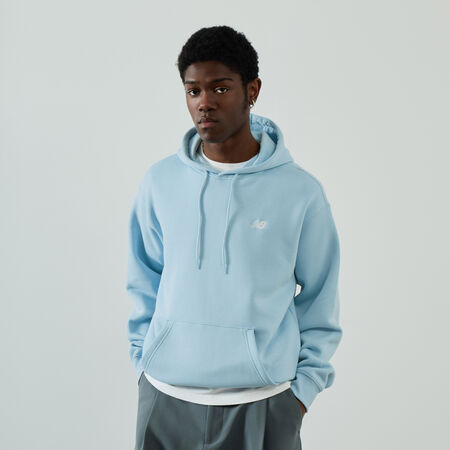 NEW BALANCE HOODIE SMALL LOGO BLEU CIEL HOMME