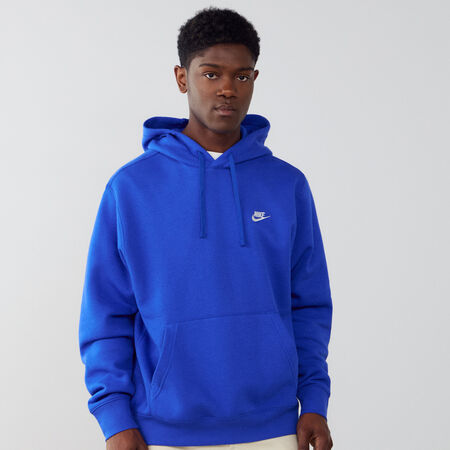 NIKE HOODIE CLUB SMALL LOGO BLEU/BLANC HOMME
