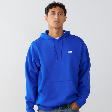 NEW BALANCE HOODIE SMALL LOGO BLEU/BLANC HEREN
