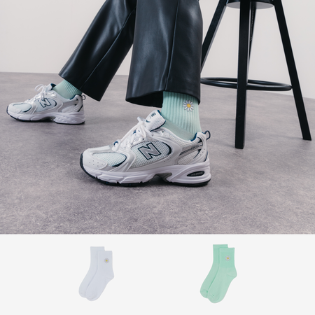 COURIR MID CREW DAISY 2PK BLANC/VERT MIXTE