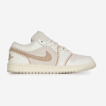 AIR JORDAN 1 LOW FUR : BEIGE/BLANC